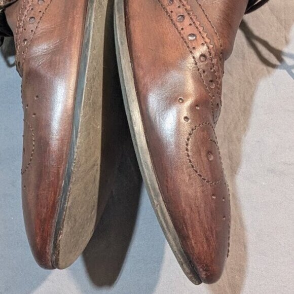 Ted Baker London Vineey Burgundy Derby Wingtip Men Oxford Leather Shoes Size 10 - Picture 10 of 11